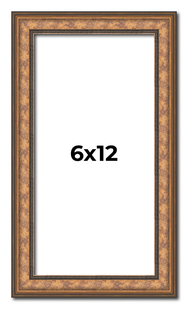 Panoramic Slim Profile Gold Picture Frame - UV Acrylic, Foam Board Backing, Hanging Hardware